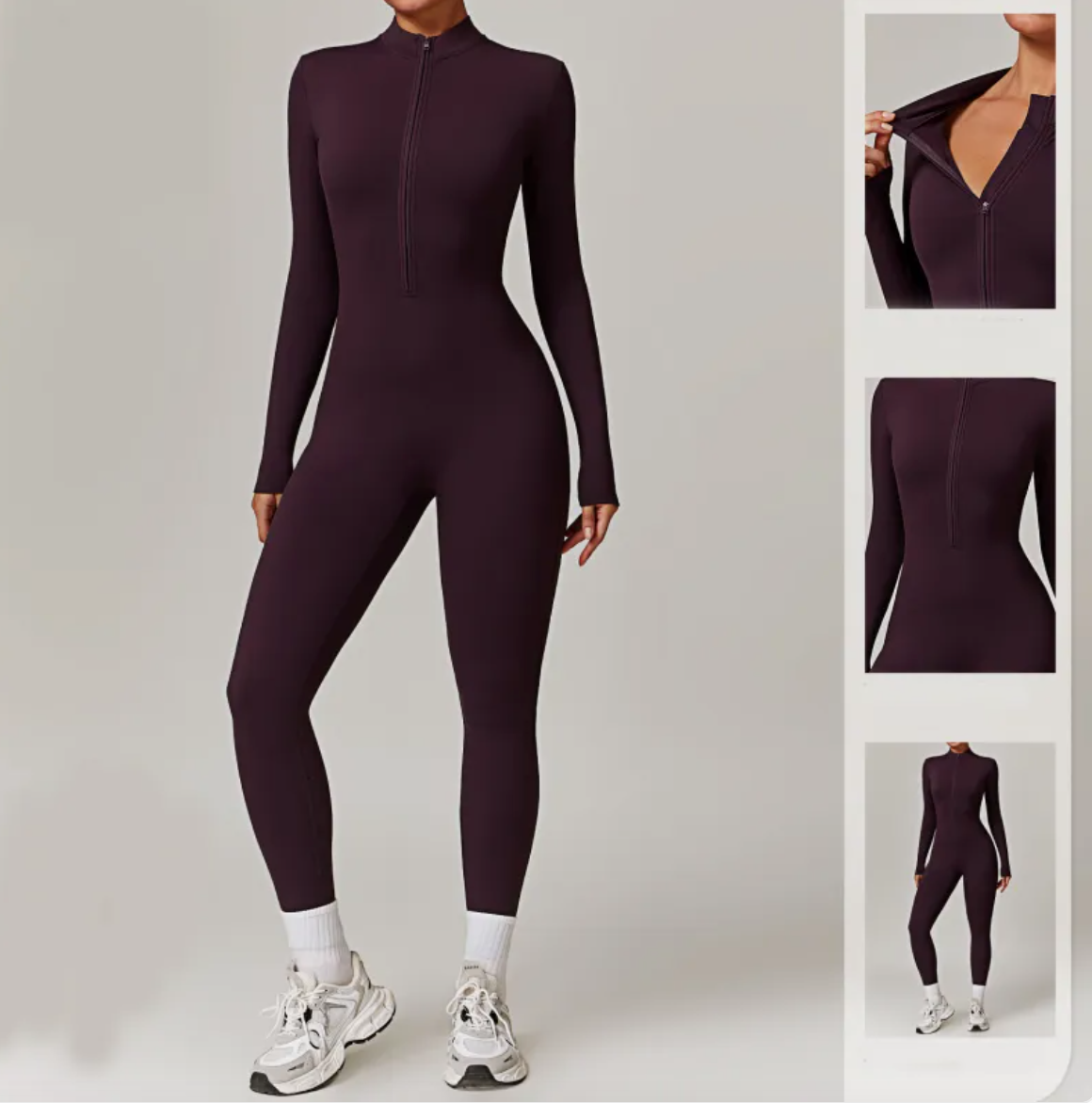 Women's Warm Zipper Yoga Jumpsuit